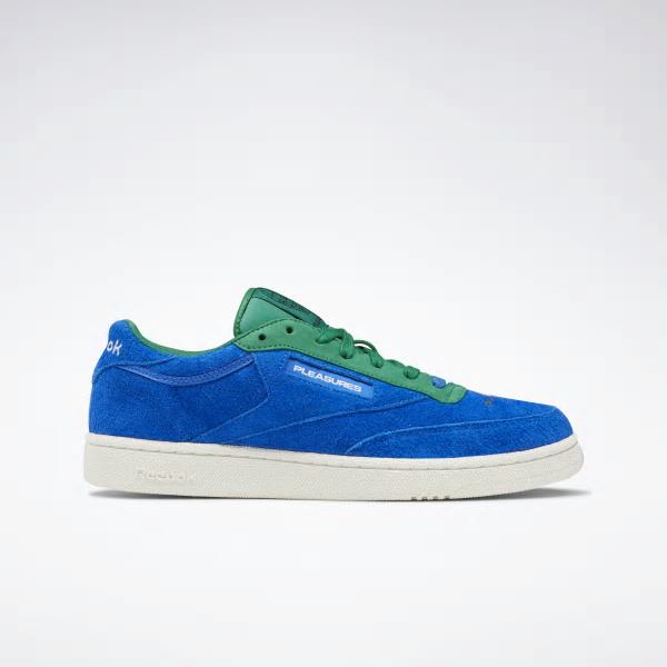 Reebok x Pleasures Club C Shoes For Men Colour:Blue/Green